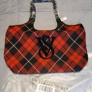 Victoria Secret Red and Black Plaid Tote. New with Tags